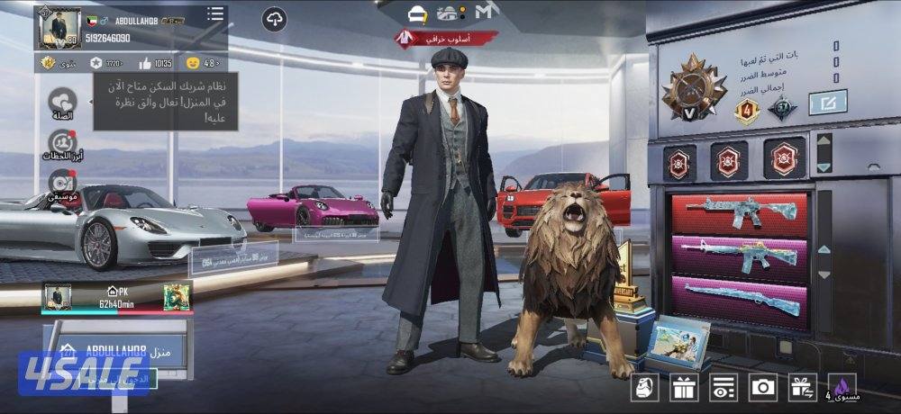 للبيع حساب ببجي لفل 800