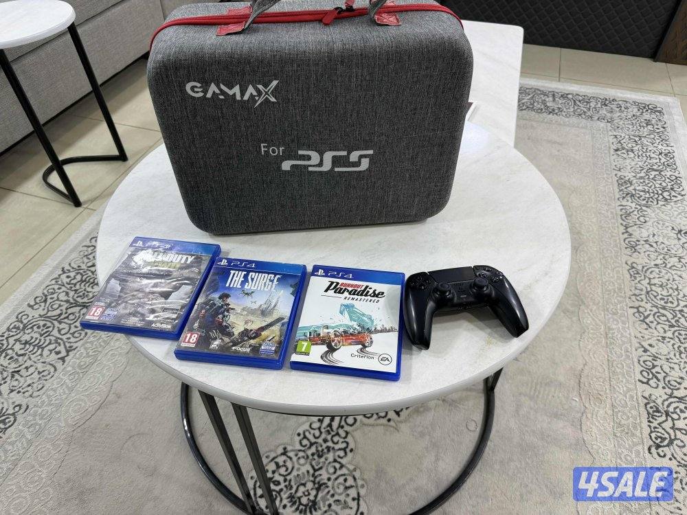 للبيع بلاي ستيشن 5 سيدي مع جنطه و3 سيديات وسماعه ويده اضافيه خربانه1