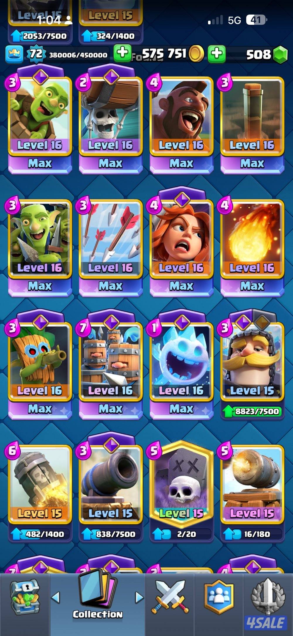 حساب كلاش رويال للبيع لفل 721