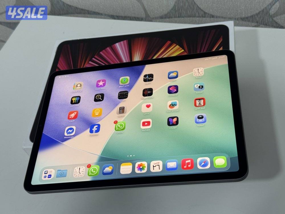 ايباد برو m1 مساحة 256 مع الكرتون والشاحن 11 انش3