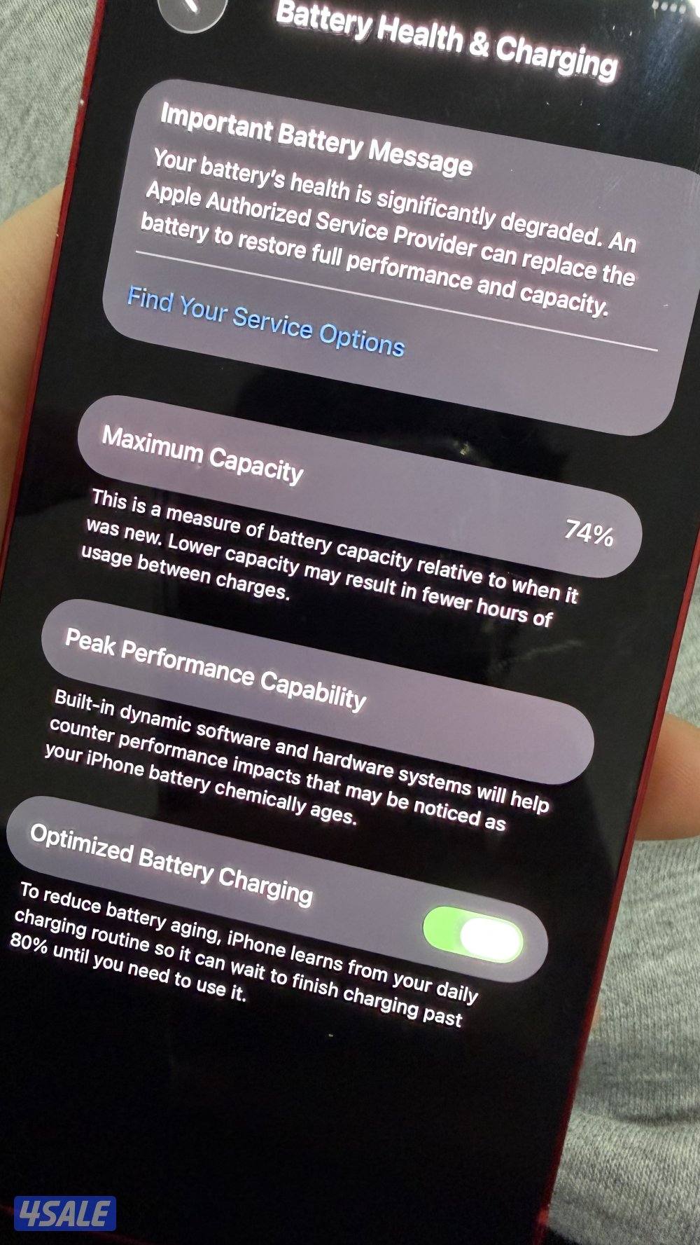 آيفون ١٣ عادي بطاريه ٧٤ مو مفتوح2