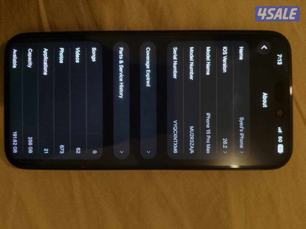 15 pro max 256gb Display and battery Change Good Condition1