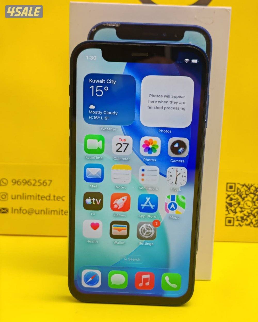 iPhone 12 Mini 128GB Blue – Battery 100% ايفون 12 ميني 128 جيجا أزرق1