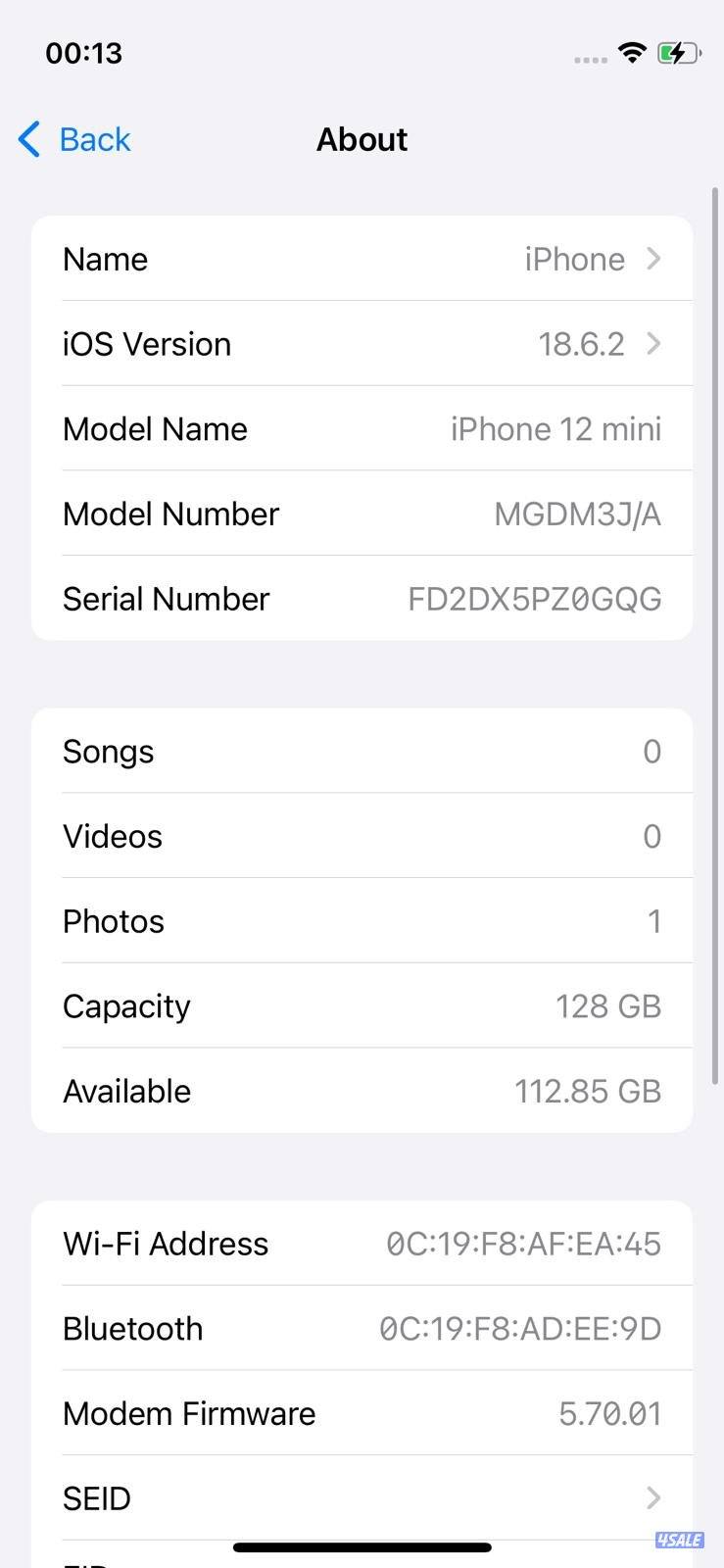 iPhone 12 Mini 128GB Starlight – Battery 77% ايفون 12 ميني 128 جيجا9