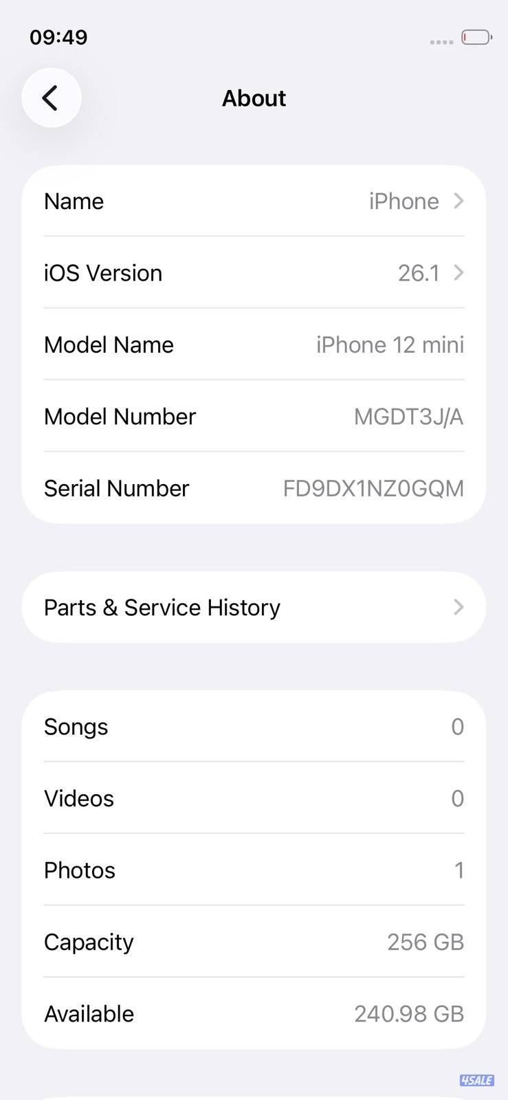 iPhone 12 Mini 256GB Starlight – Battery 73% ايفون 12 ميني 256 جيجا1