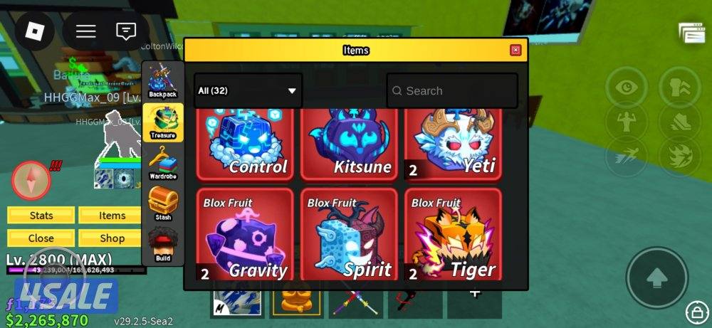 حساب بلوكس فروتس لفل ماكس مليان اغراض جميع التفاصيل في الصور7