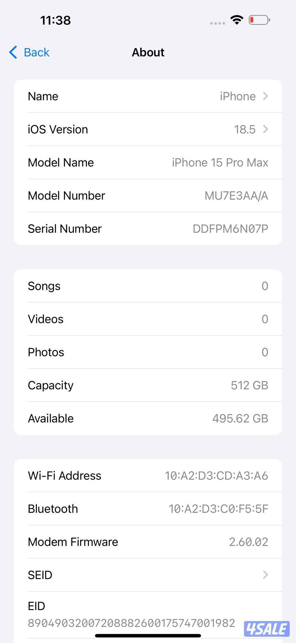 iPhone 15 Pro Max 512GB Natural – Battery 87% ايفون 15 برو ماكس 5122