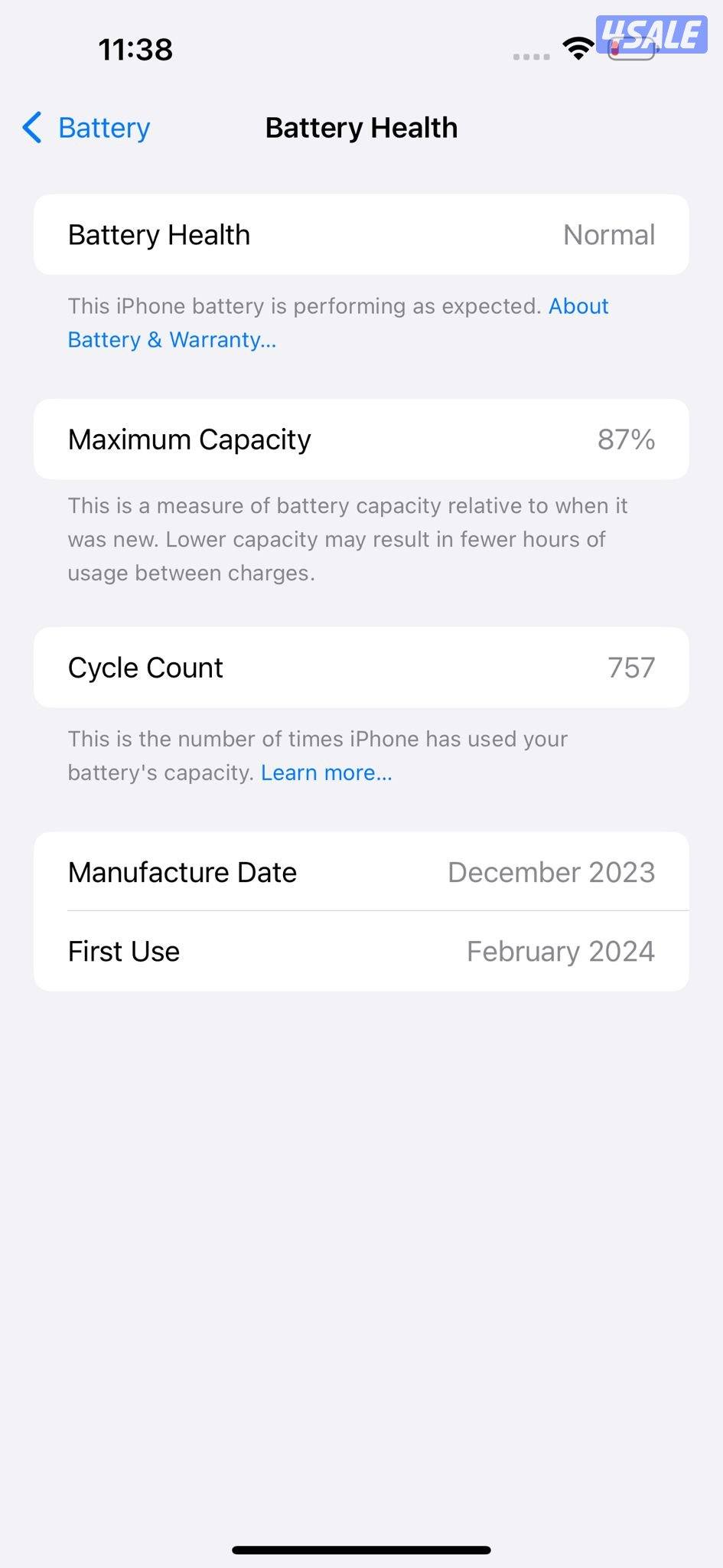 iPhone 15 Pro Max 512GB Natural – Battery 87% ايفون 15 برو ماكس 5125