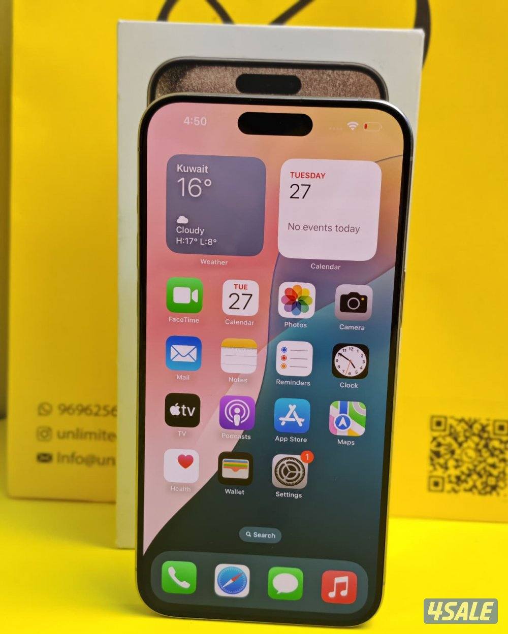 iPhone 15 Pro Max 512GB Natural – Battery 87% ايفون 15 برو ماكس 5127