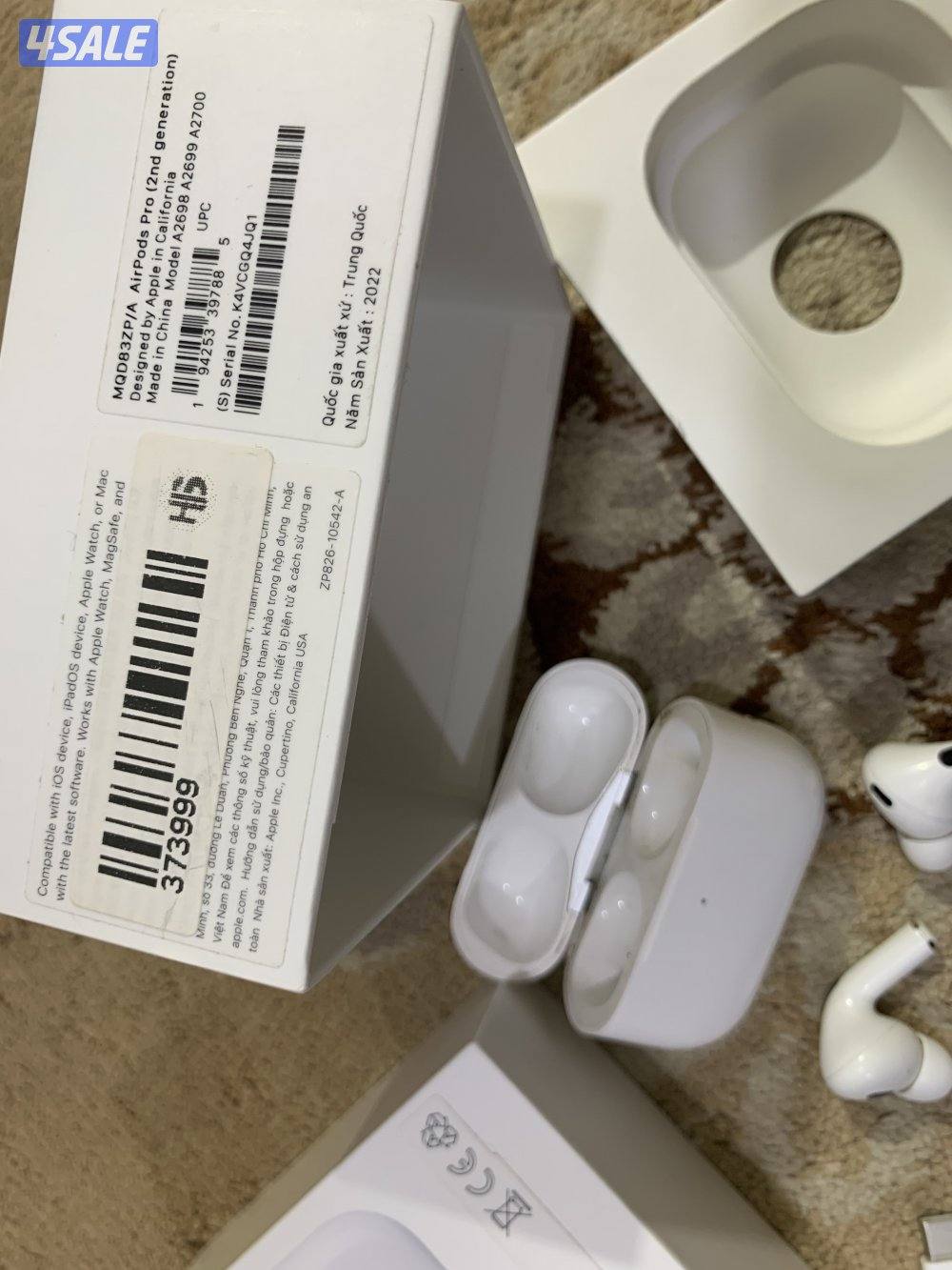 سماعة أبل ايربود برو تو 2 نظيفة جدا جدا مع الكرتون فيها عازل صوت1