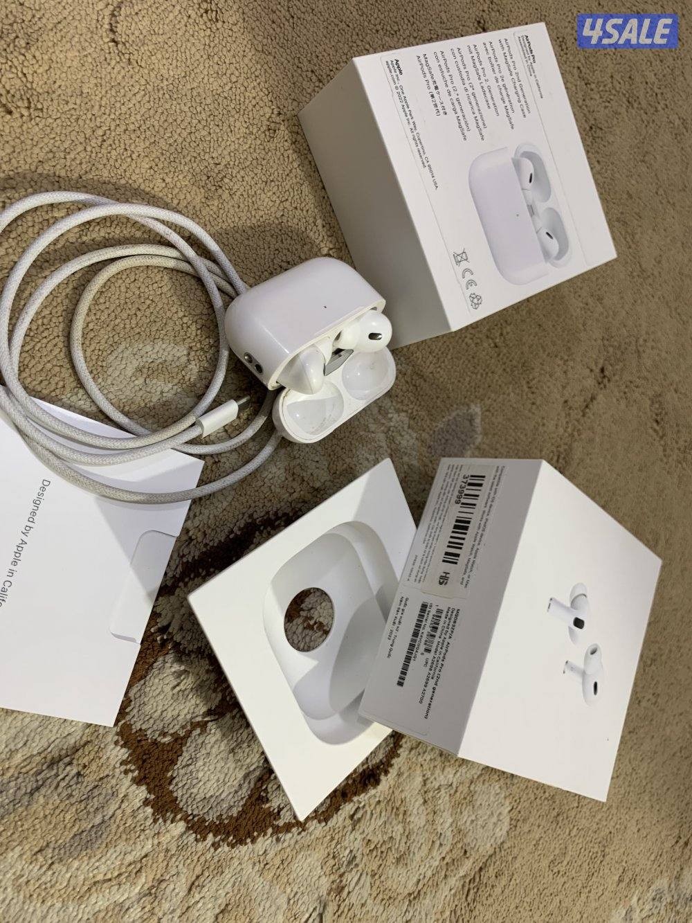 سماعة أبل ايربود برو تو 2 نظيفة جدا جدا مع الكرتون فيها عازل صوت8