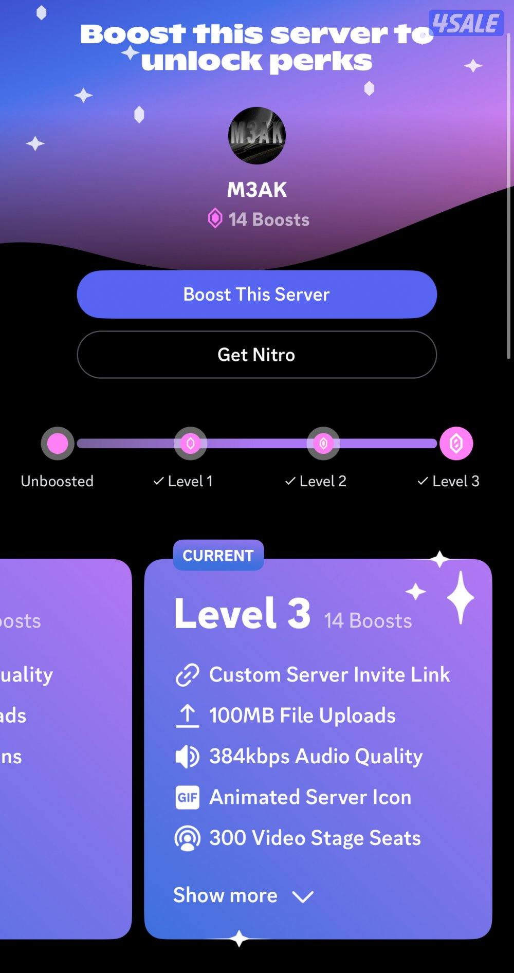 سيرفر ديسكورد ١٠٠٠ شخص مع بوست1