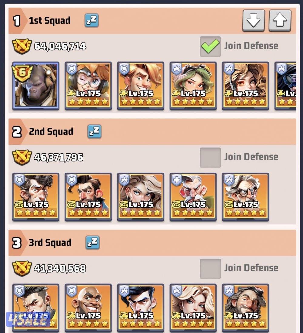 بيع حساب قوي لاست وار last war الحرب الاخيرة0