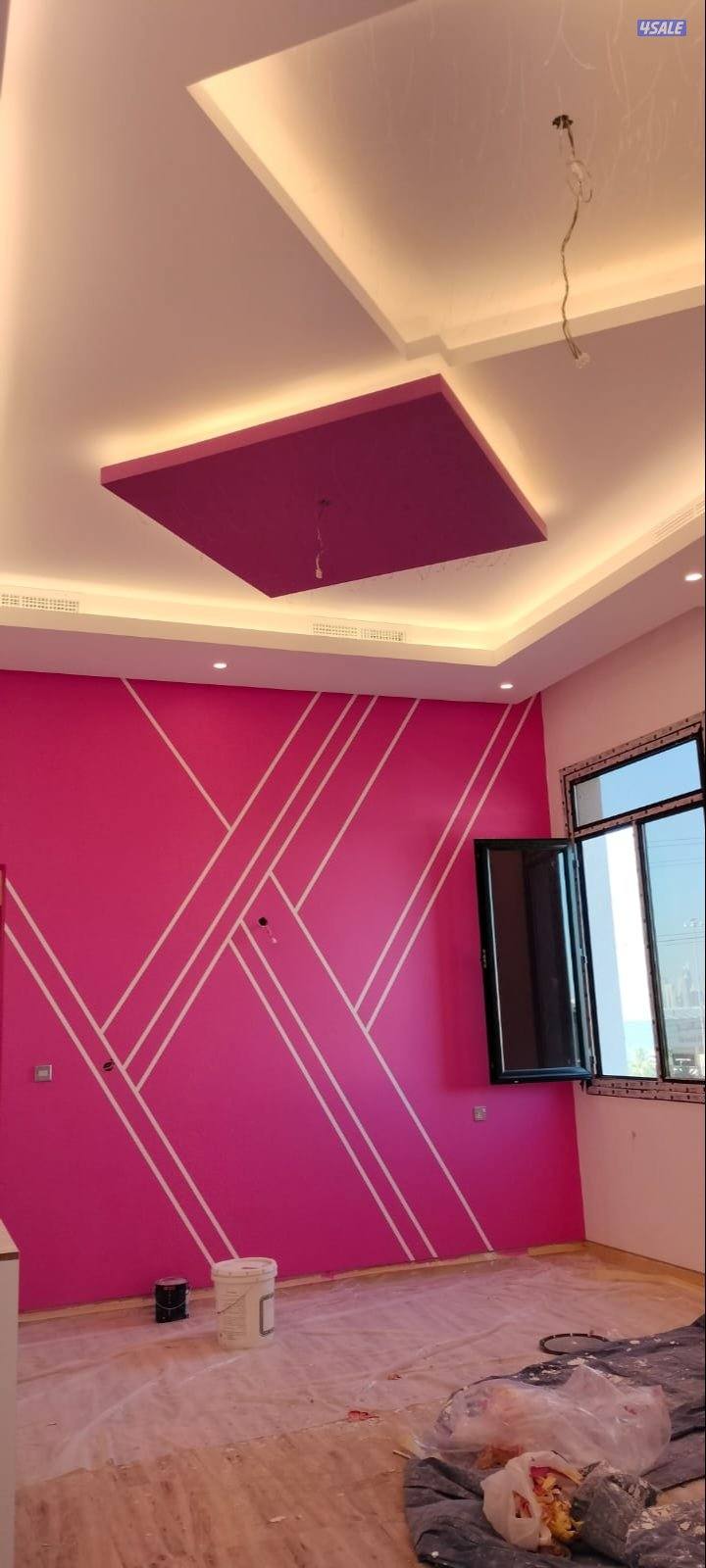 اصباغ وتركيب ورق جدران وتركيب باركيه خشب8