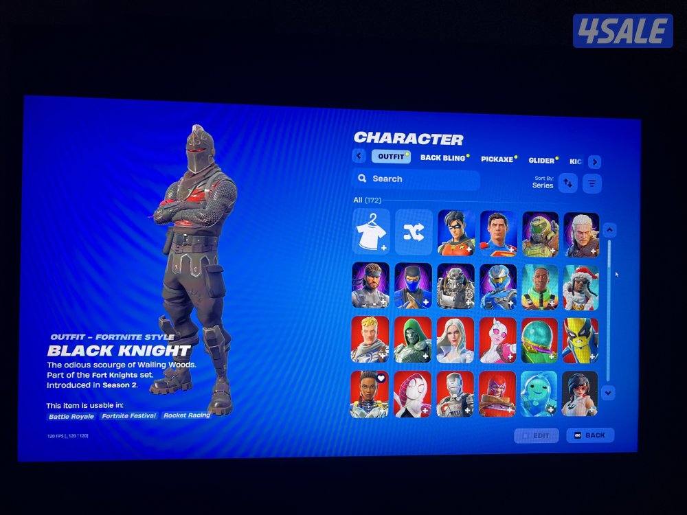 حساب فورت نايت 170 سكن شيطون + سيزن٣ واكسات وسكنات عرق1