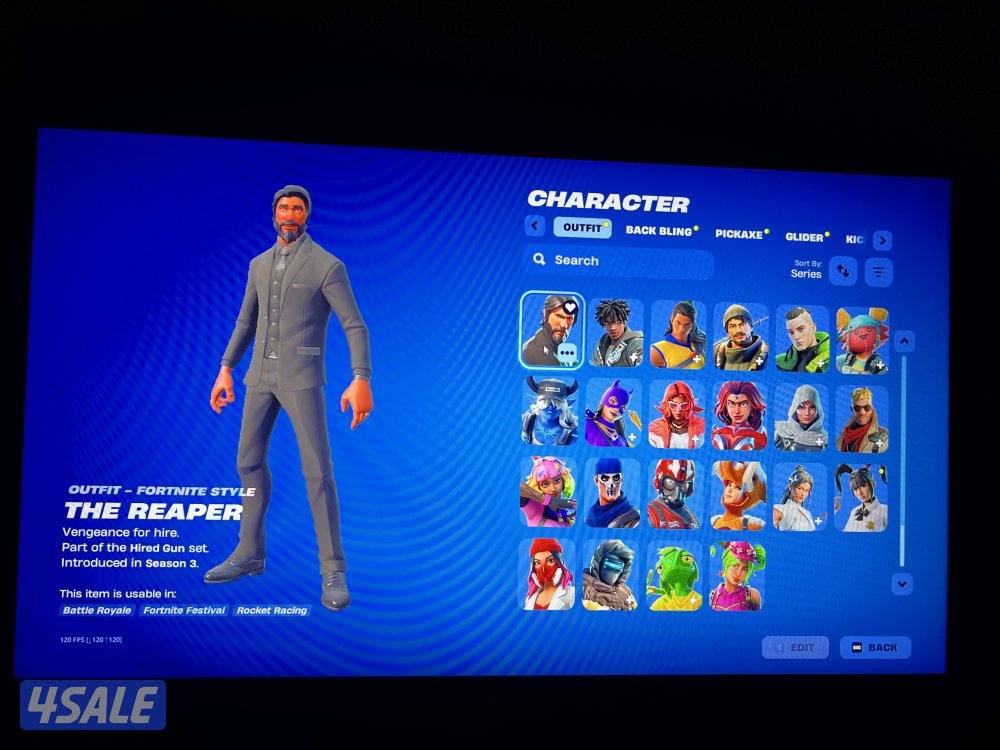 حساب فورت نايت 170 سكن شيطون + سيزن٣ واكسات وسكنات عرق2