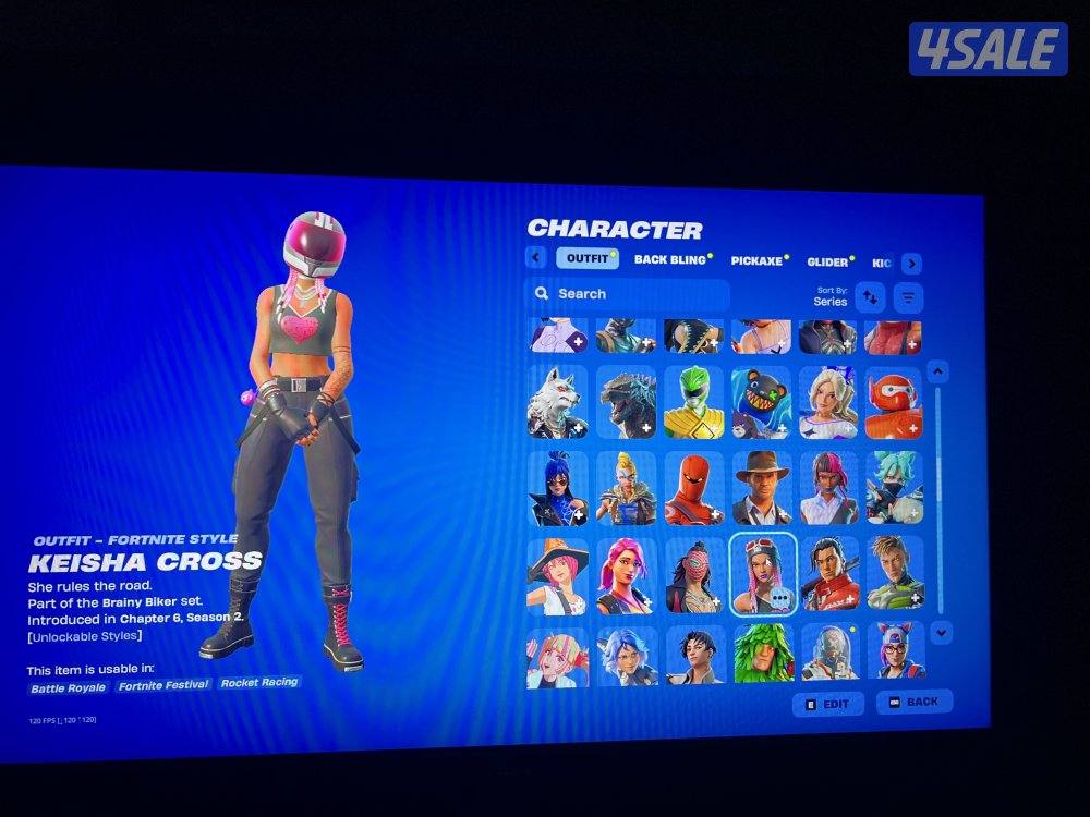 حساب فورت نايت 170 سكن شيطون + سيزن٣ واكسات وسكنات عرق3