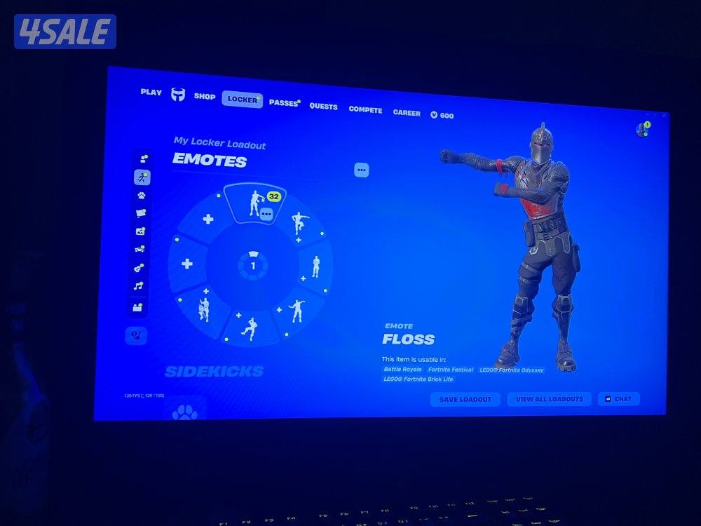 حساب فورت نايت 170 سكن شيطون + سيزن٣ واكسات وسكنات عرق0