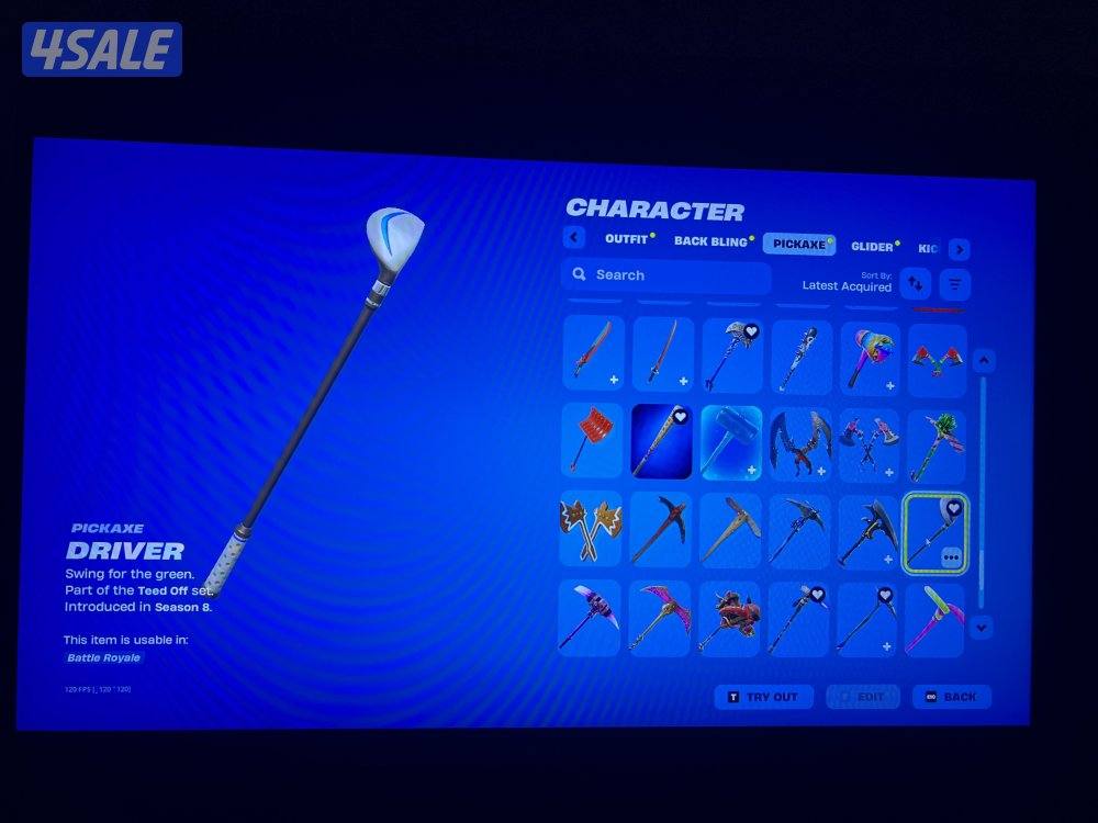 حساب فورت نايت 170 سكن شيطون + سيزن٣ واكسات وسكنات عرق6