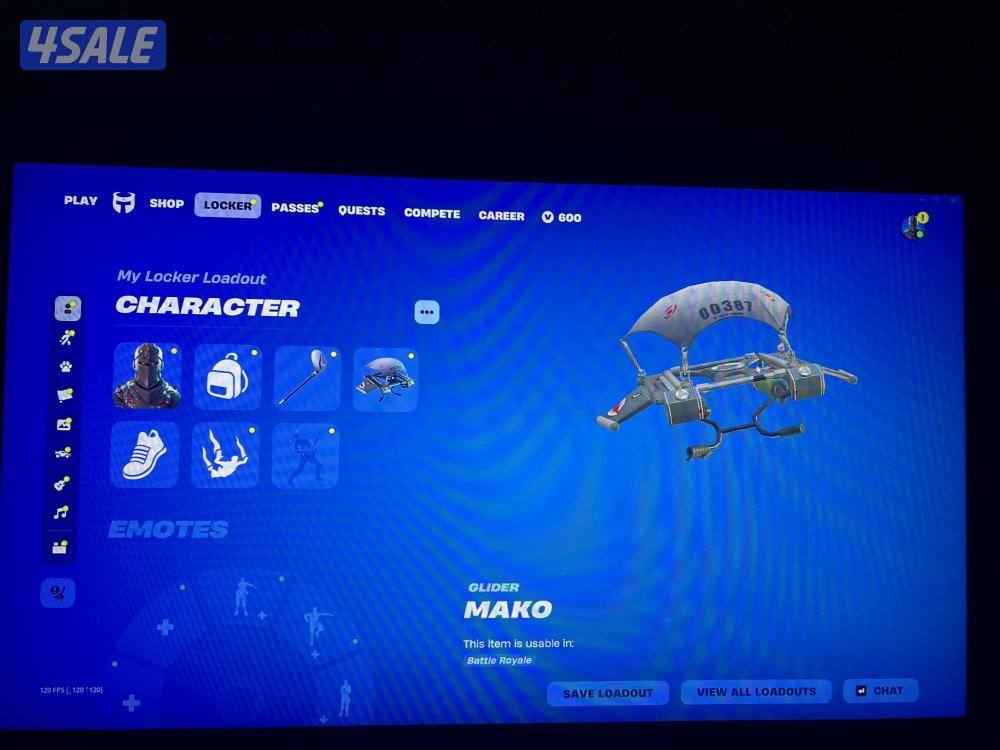 حساب فورت نايت 170 سكن شيطون + سيزن٣ واكسات وسكنات عرق10