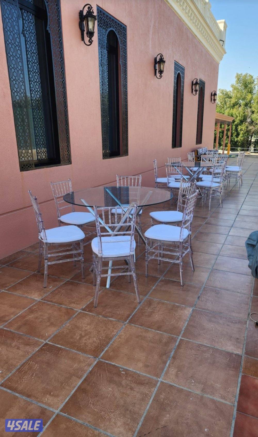 تأجير كراسي وطاولات وبنشات وكنب أمريكي ومكيف وزينة منزل وحدائق وجميع م14