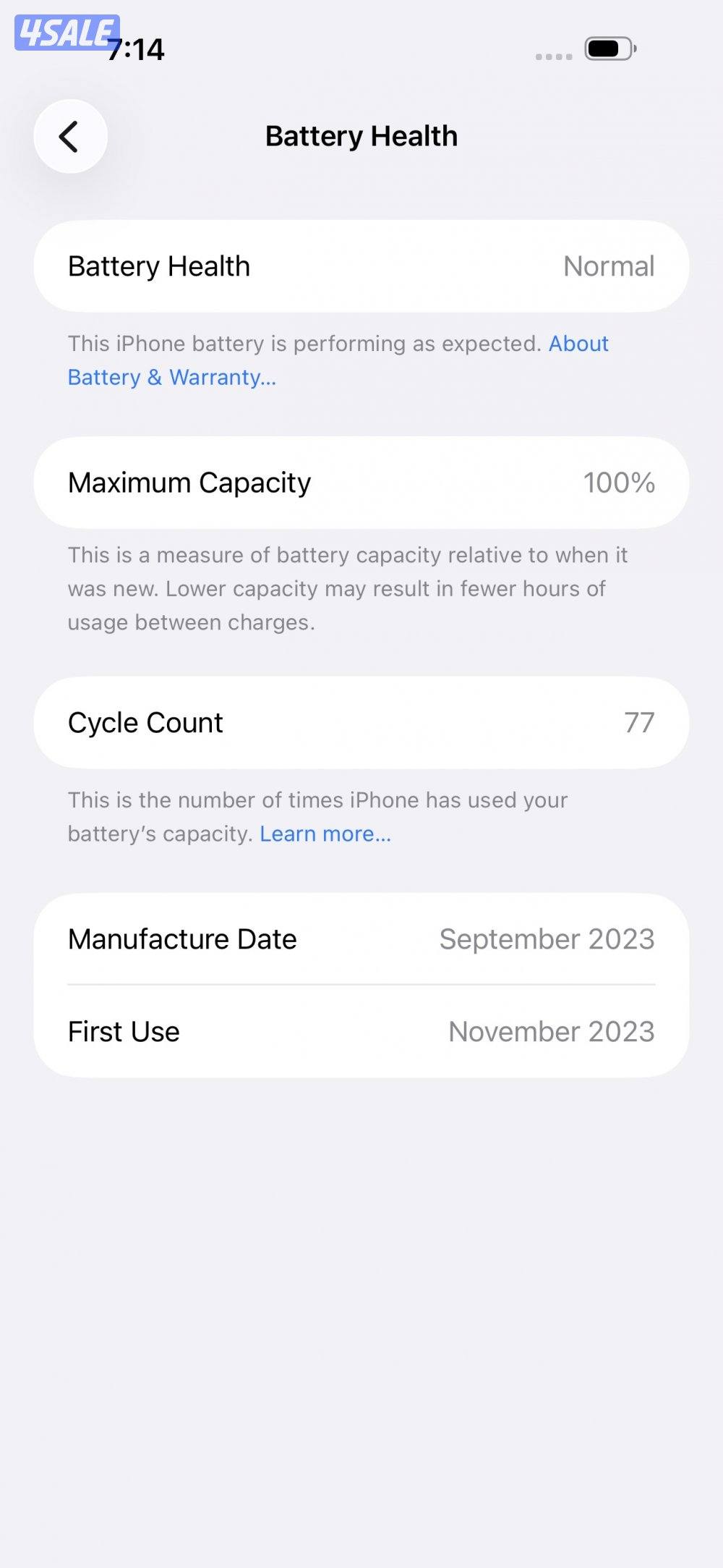 iPhone 15 pro max 1terabyte use 100% battery2