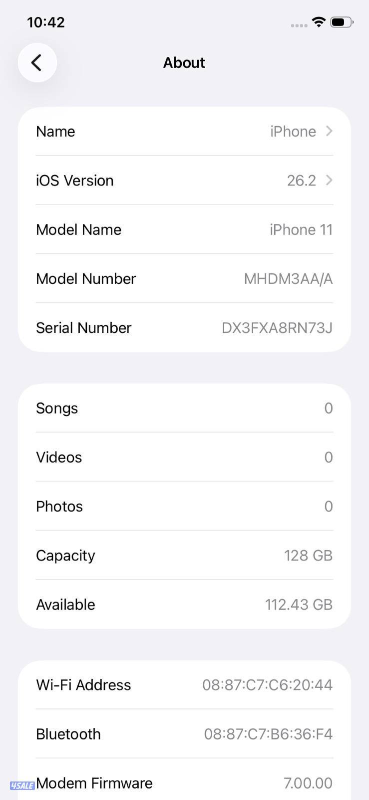 iPhone 11 128GB Purple – Battery 88% ايفون 11 128 جيجا بنفسجي9