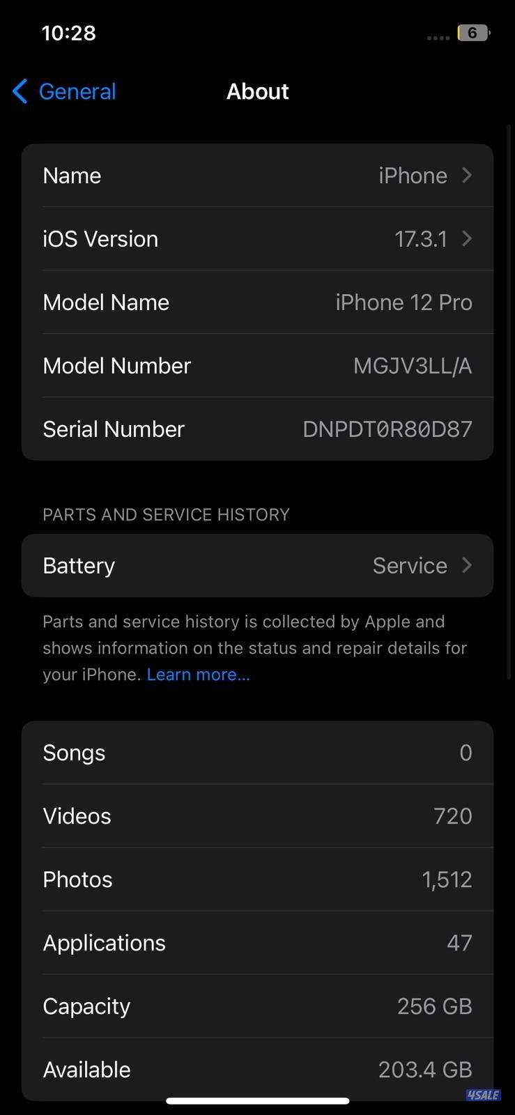 iPhone 12 Pro 256GB Gray – Battery 79% ايفون 12 برو 256 جيجا رمادي9