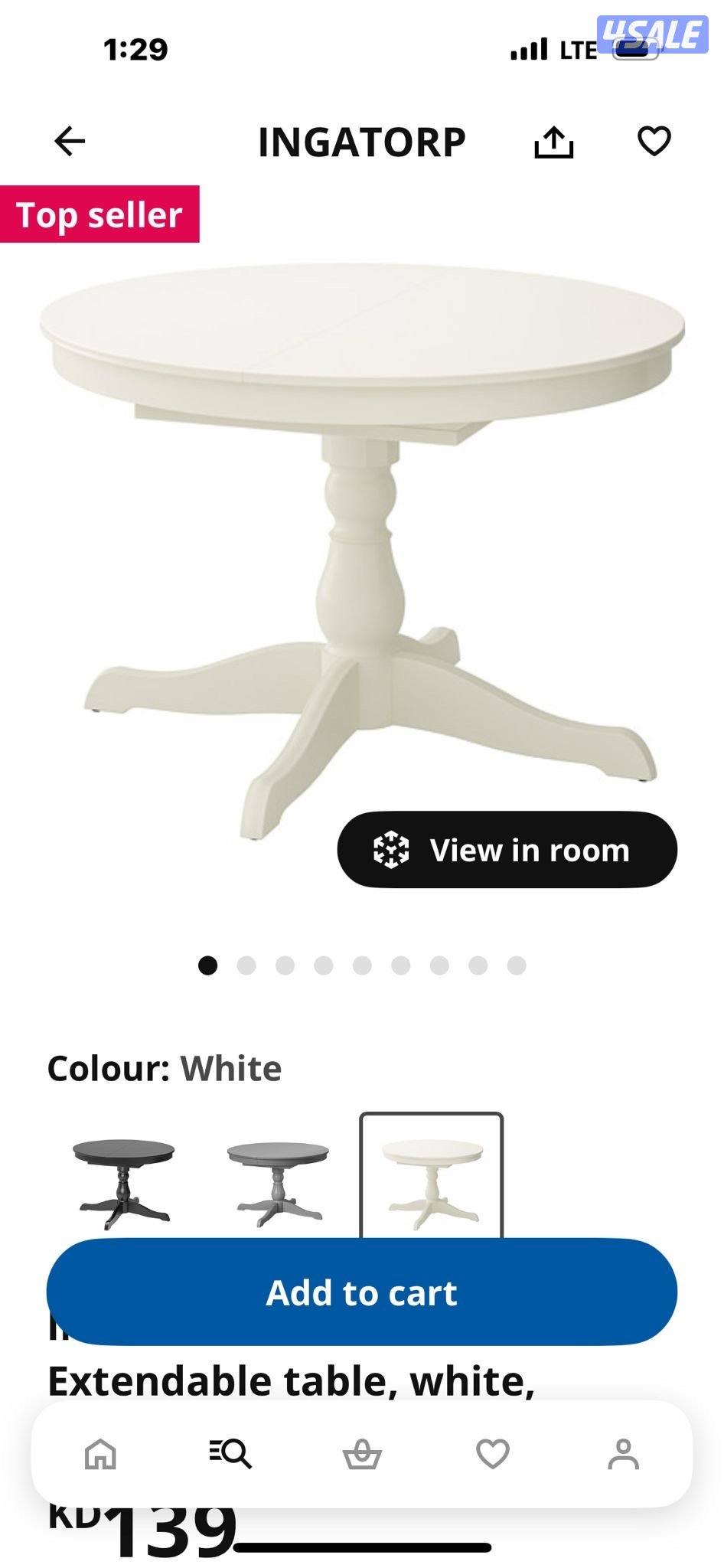 طاولة سفرة بالكراسي ايكيا مثل الجديدة تماما5