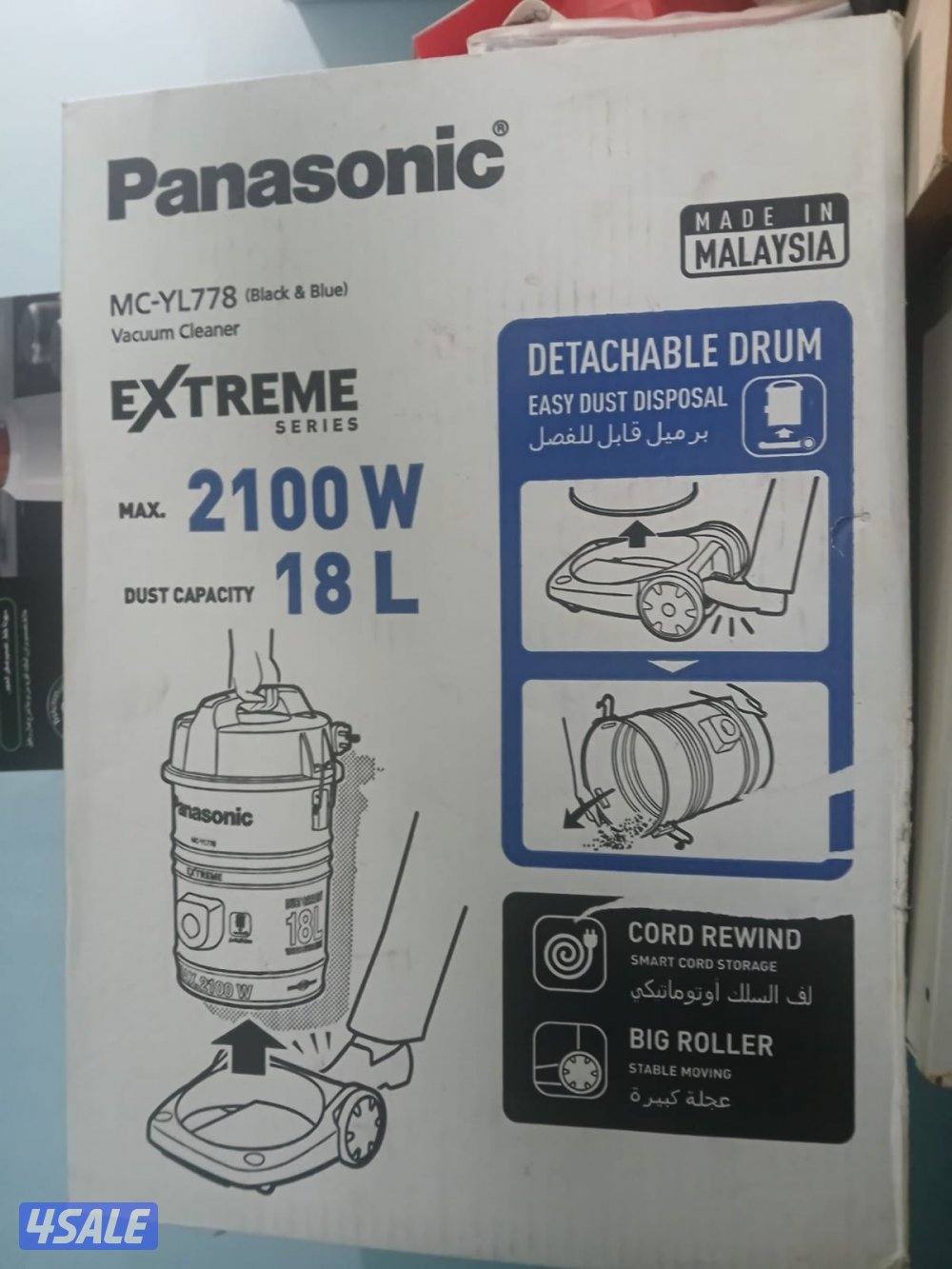 مكنسة كهربائية باناسونيك 2100w / 18L ( جديده لم تستخدم )0