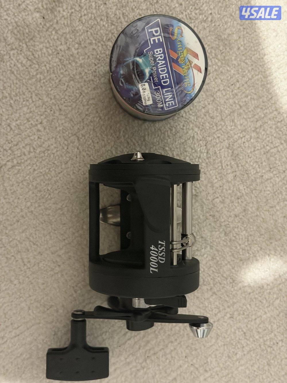 سنارة ومكينة trolling وخيط 32 kg0