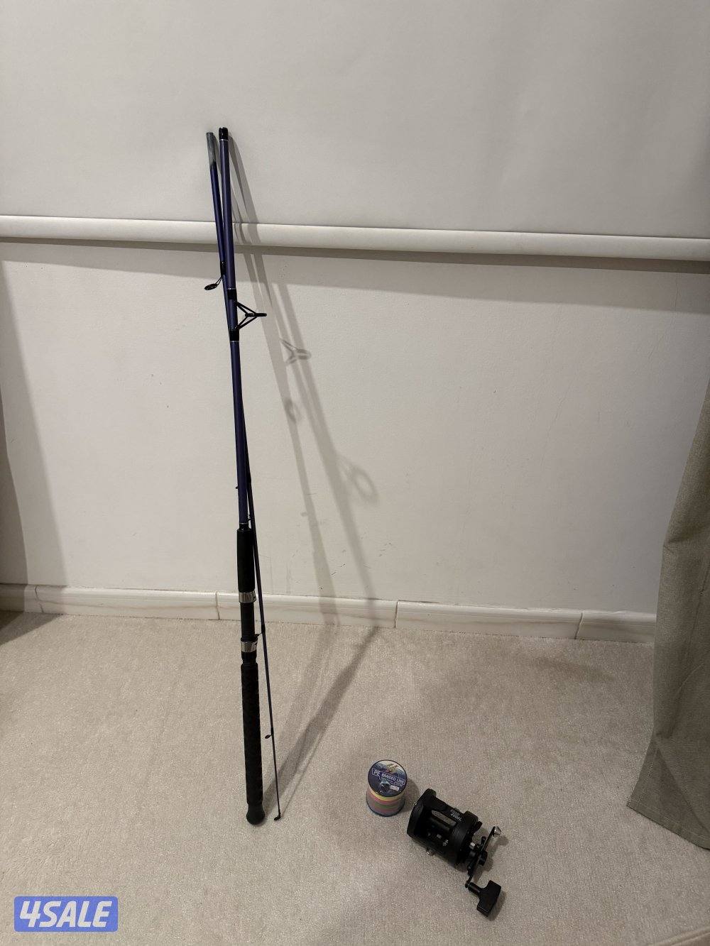 سنارة ومكينة trolling وخيط 32 kg3