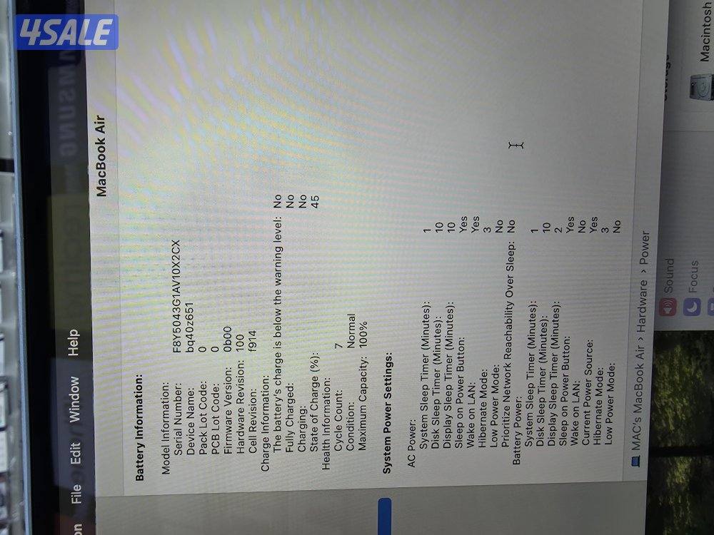 i have macbook air m2 16/256gb  just 7 cycle count 100% battery1