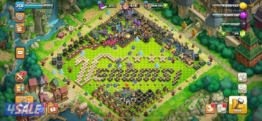 قرية كلاش أوف كلانس للتواصل  تسعه تسعه تسعه سبعه صفر خمسه اربعه سبعه4