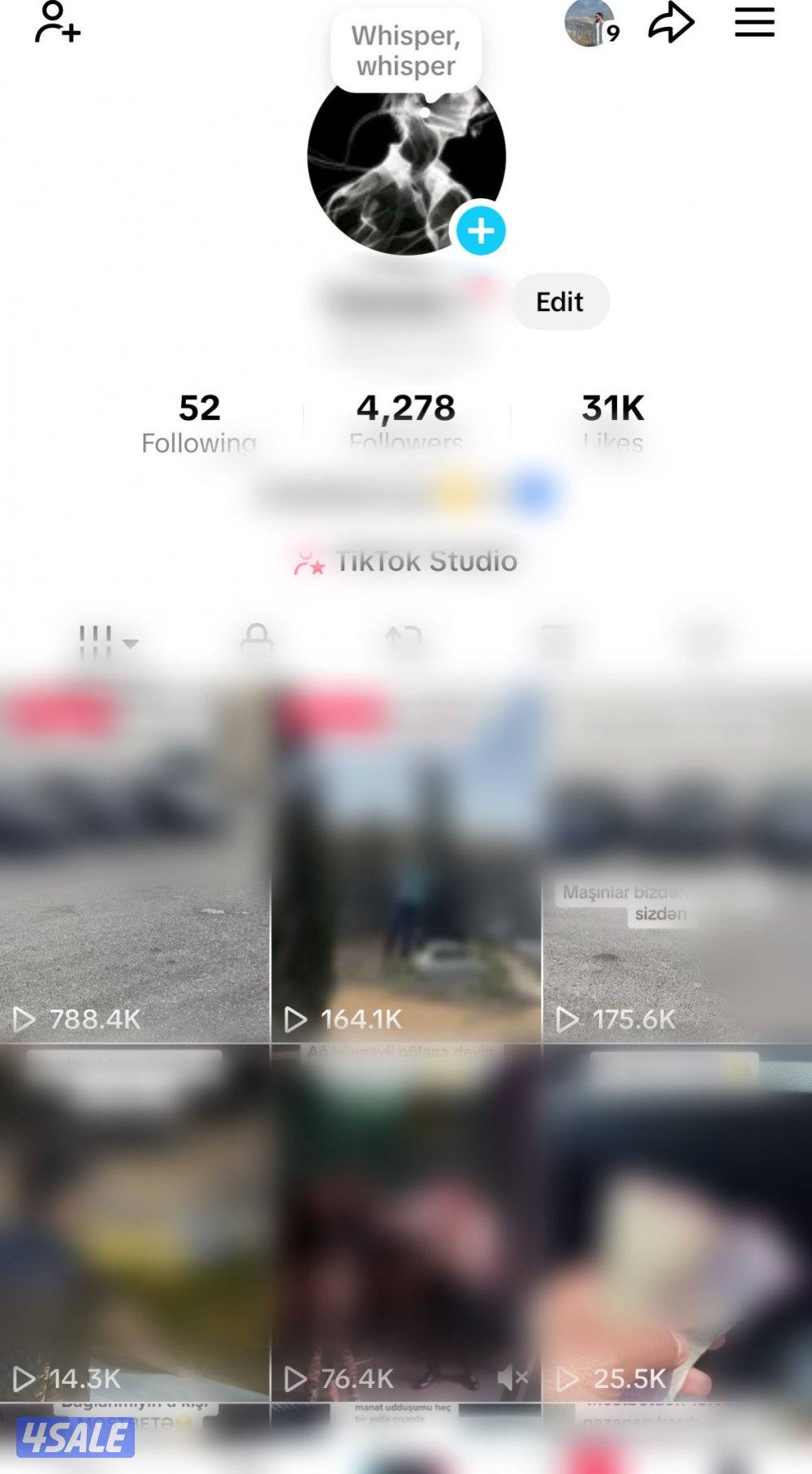 حساب تيك توك 4الاف متابع و 31 الف لايك0