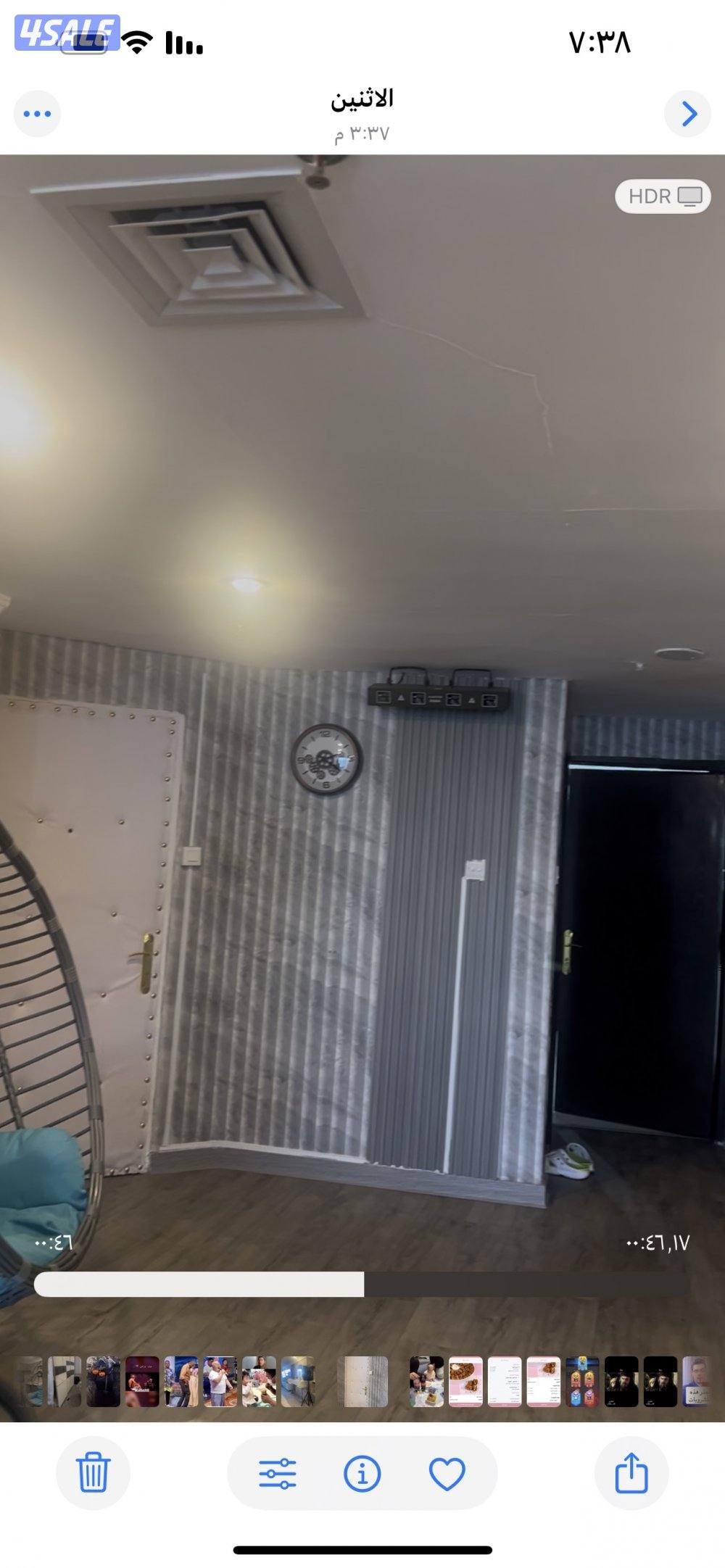 خلو شقه بسالمية معا اغراضها كامله علي البحر بشارع الابلاجات صف اول3