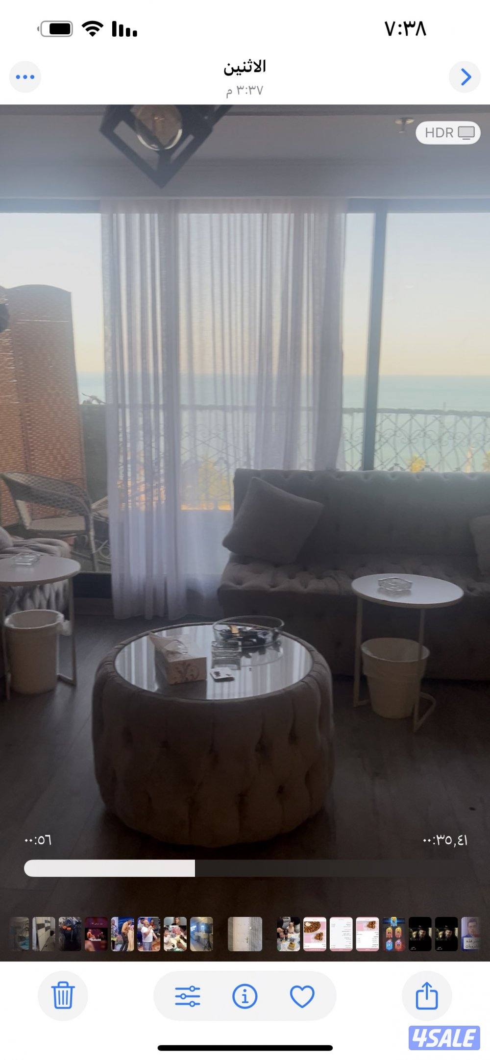 خلو شقه بسالمية معا اغراضها كامله علي البحر بشارع الابلاجات صف اول4