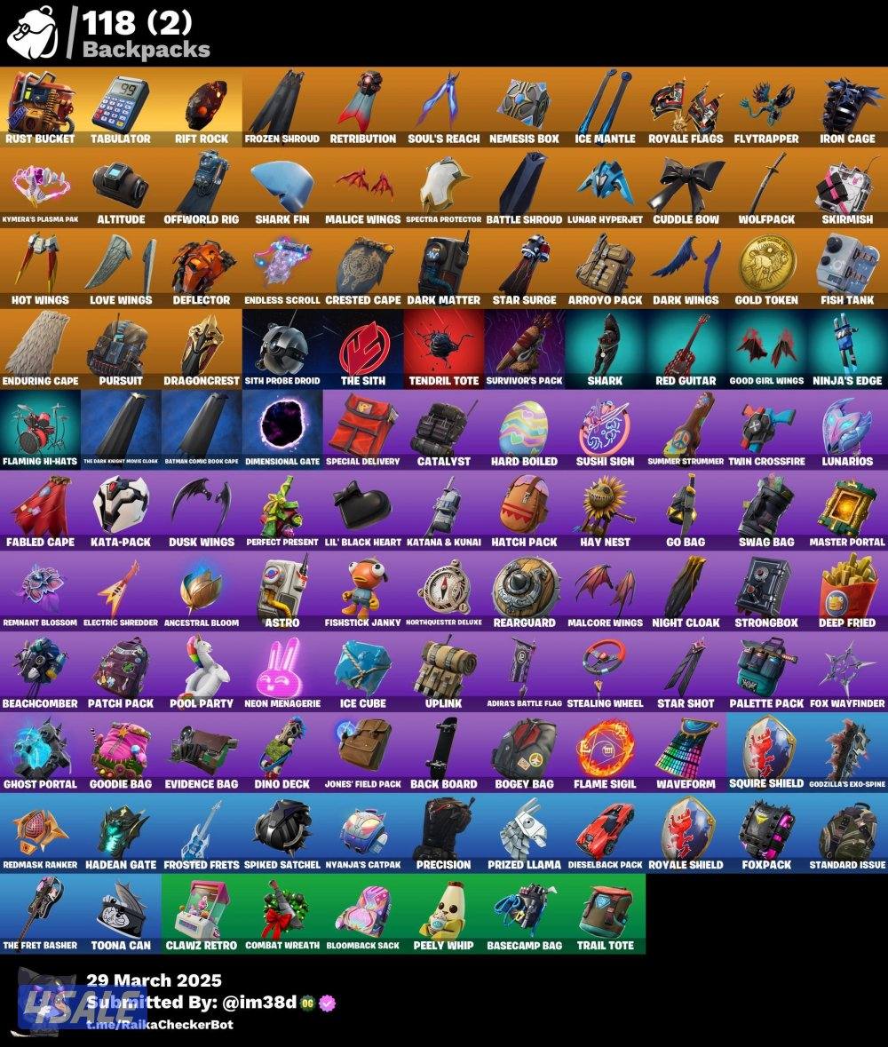 حساب فورت نايت ايكونك وسيزن 3 ونوادر4