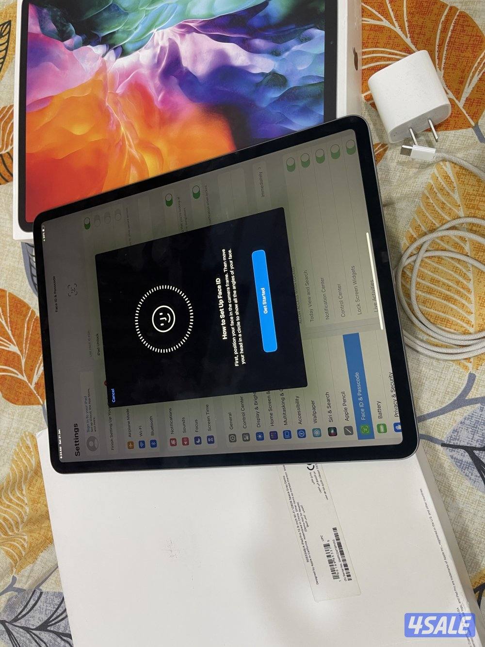 ايباد ابل برو 12.9 انش 128 قيقا الجيل الرابع نظيف جدا ولا زلغ5