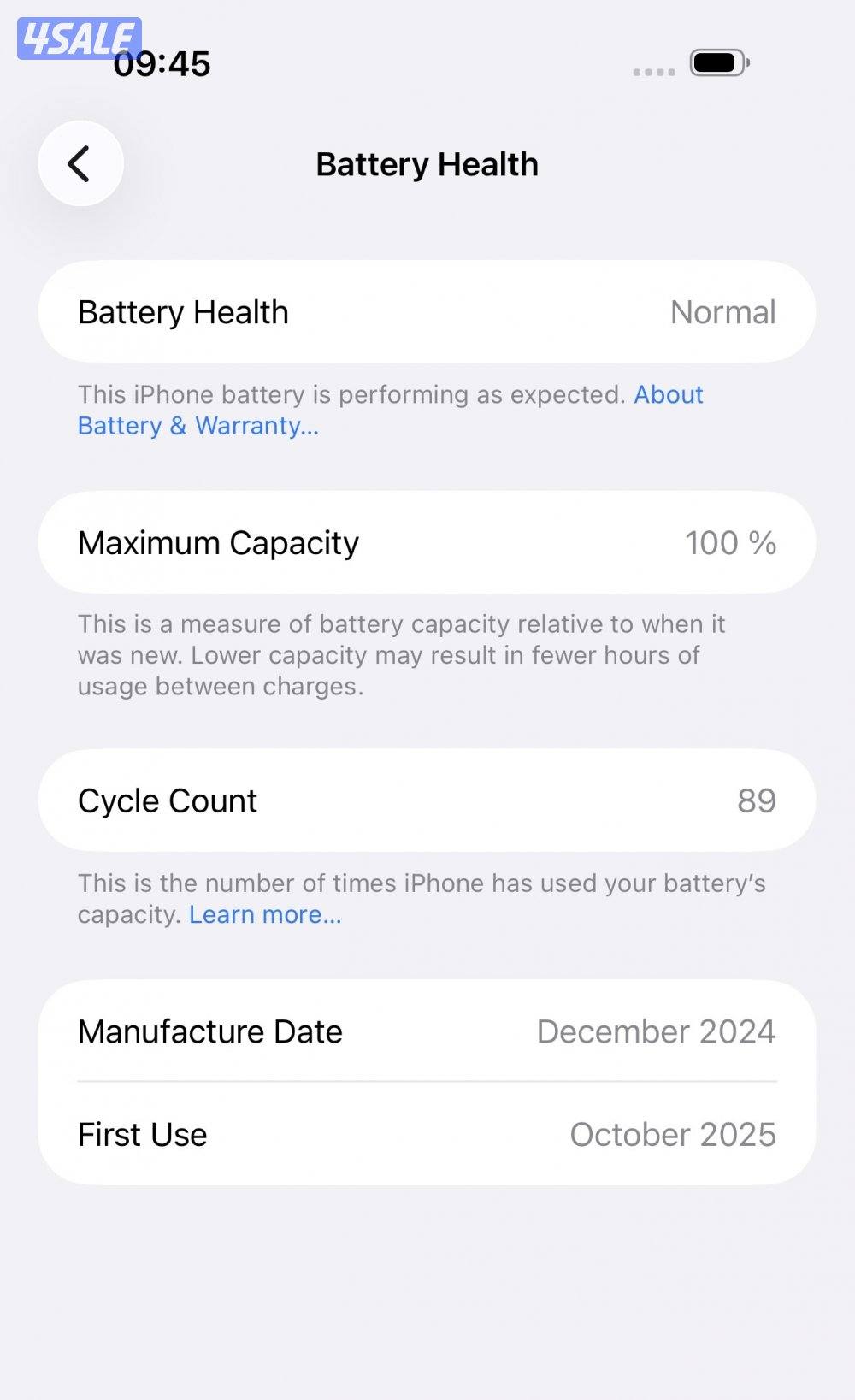 iPhone 16 pro max 512gb used 100% battery white color available to Sal3