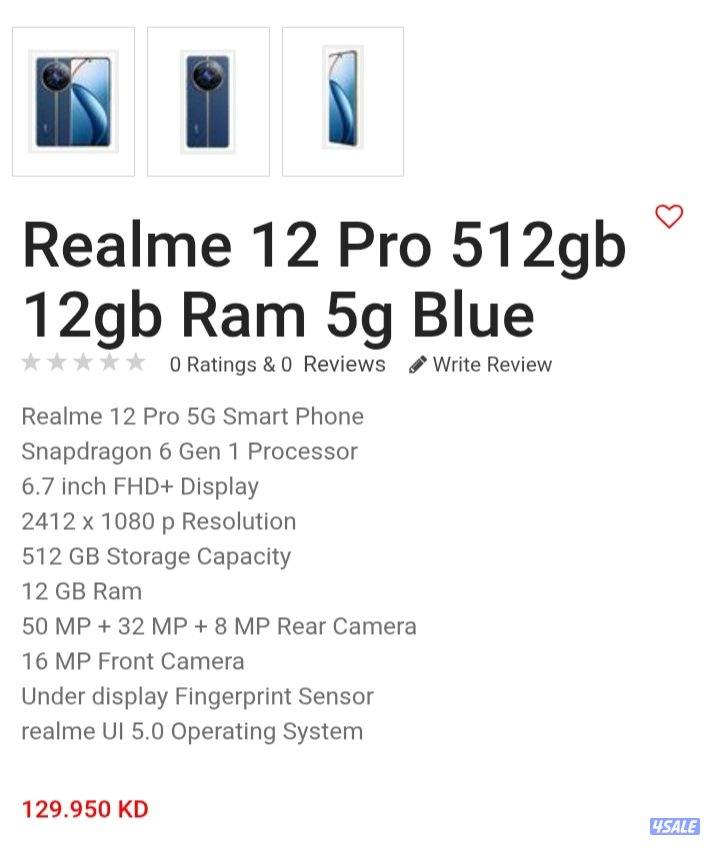 I want to sell my mobile realme 12+4 RAM AND 512 GB INTERNAL NOT ANY W0