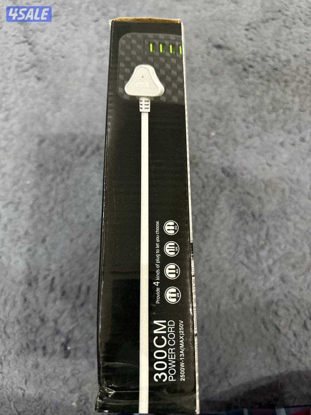 🔌 وصلة كهرباء متعددة المنافذ مع Usb3