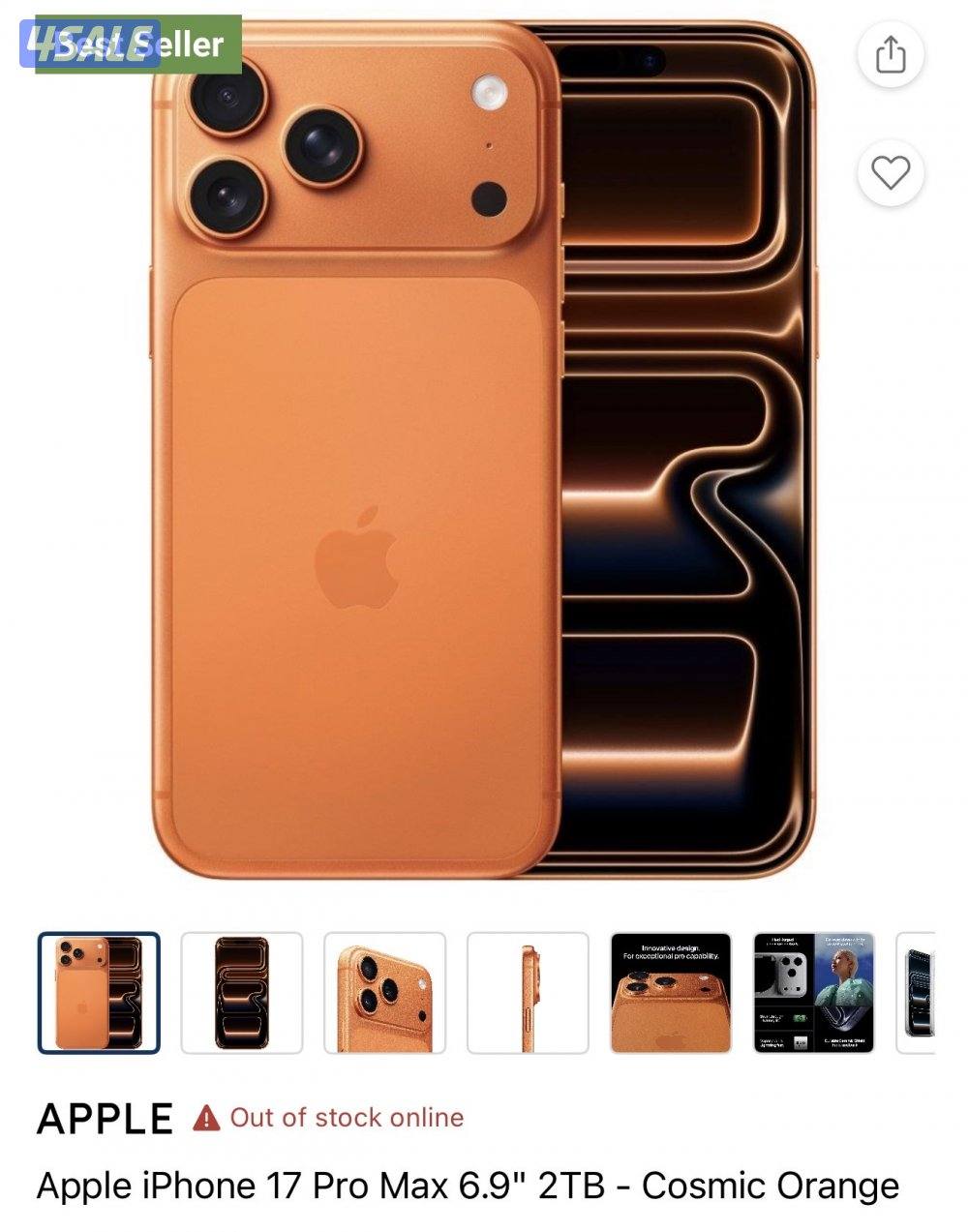 Iphone 17 Pro Max Orange 2TB0