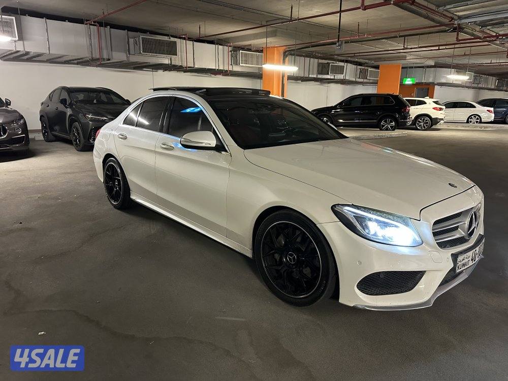 مرسيدس c250 صدفي من داخل احمر اعلى المواصفات2
