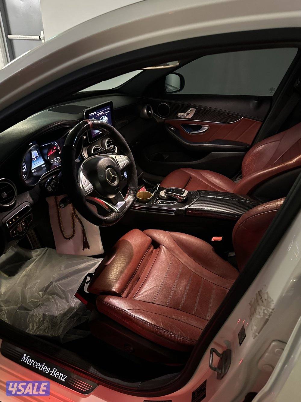 مرسيدس c250 صدفي من داخل احمر اعلى المواصفات9