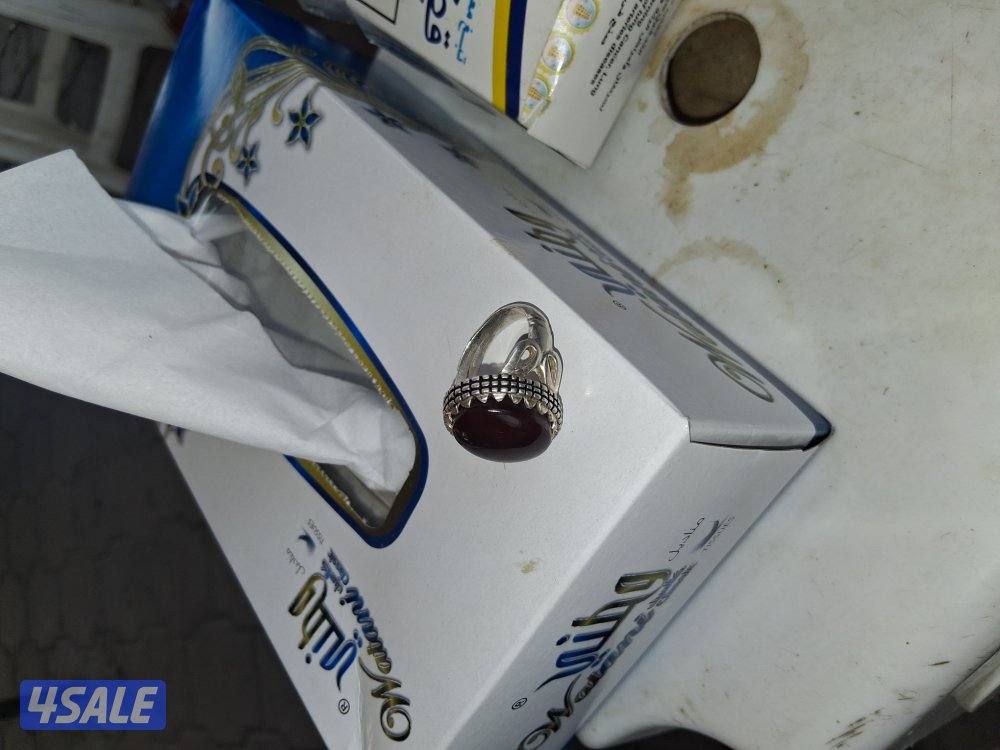 خاتم فضه بحريني عقيق كبدى1