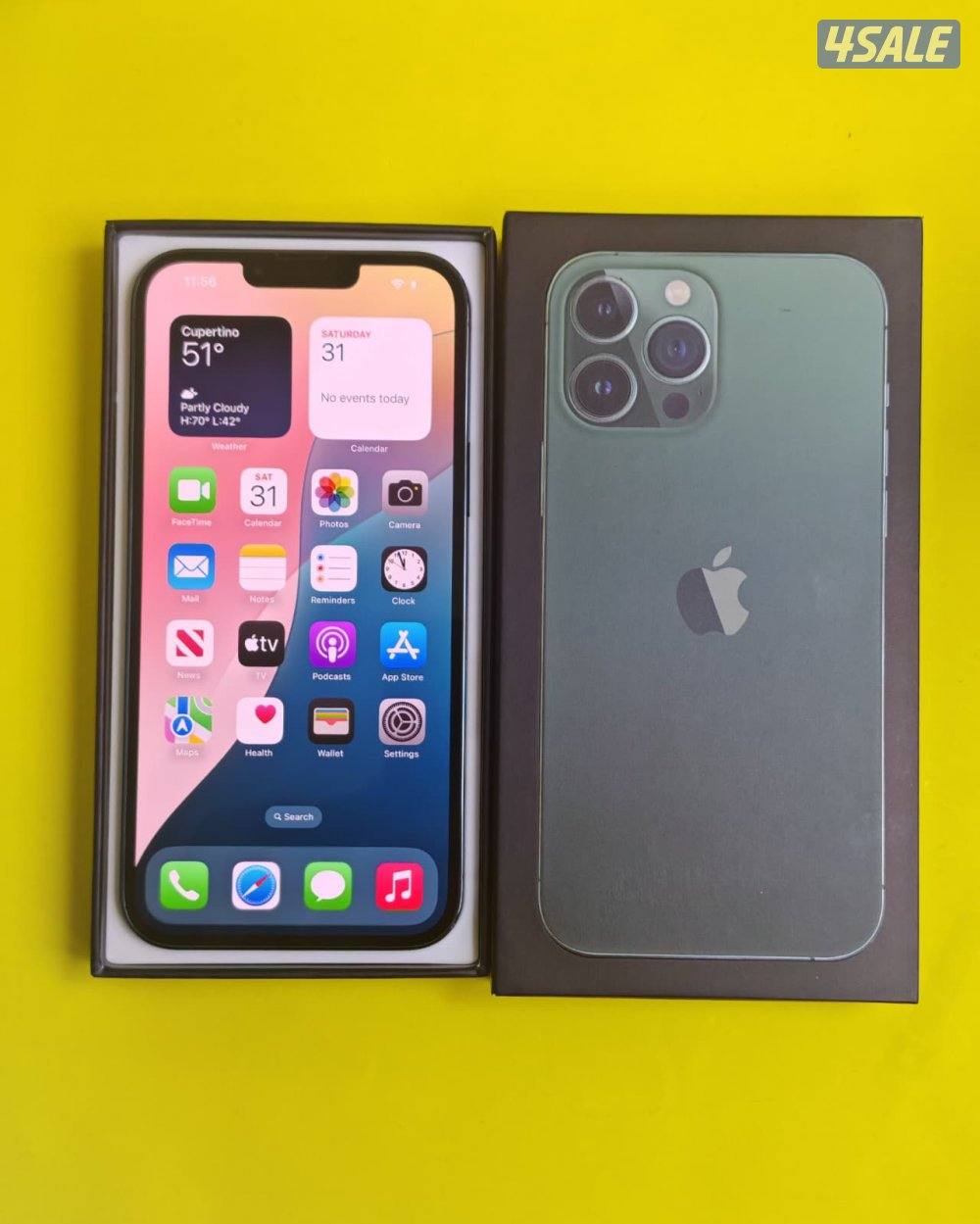 iPhone 13 Pro Max 256GB Green – Battery 80% ايفون 13 برو ماكس 2567