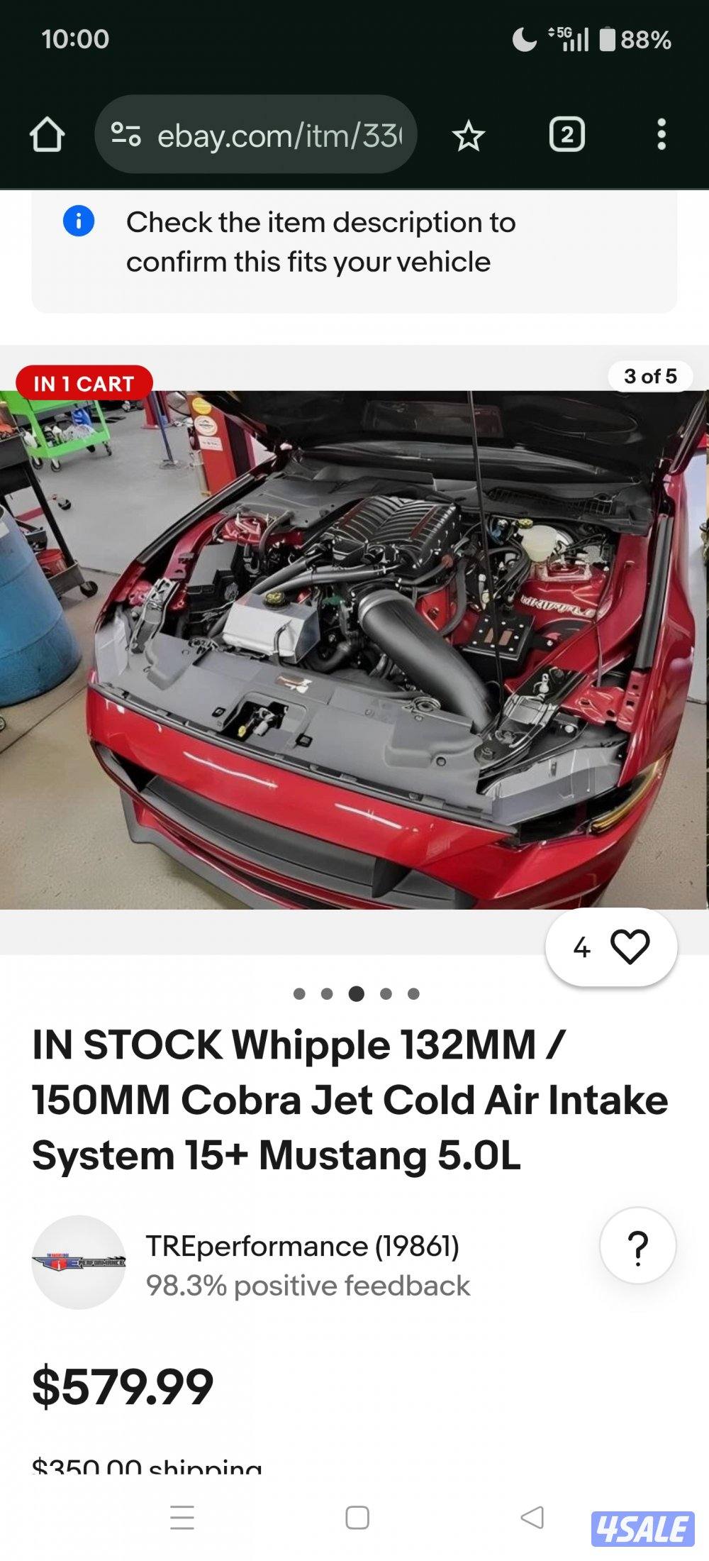 شوته للويبل سوبر جارجWhipple 132MM / 150MM Cobra Jet Cold Air Intake5