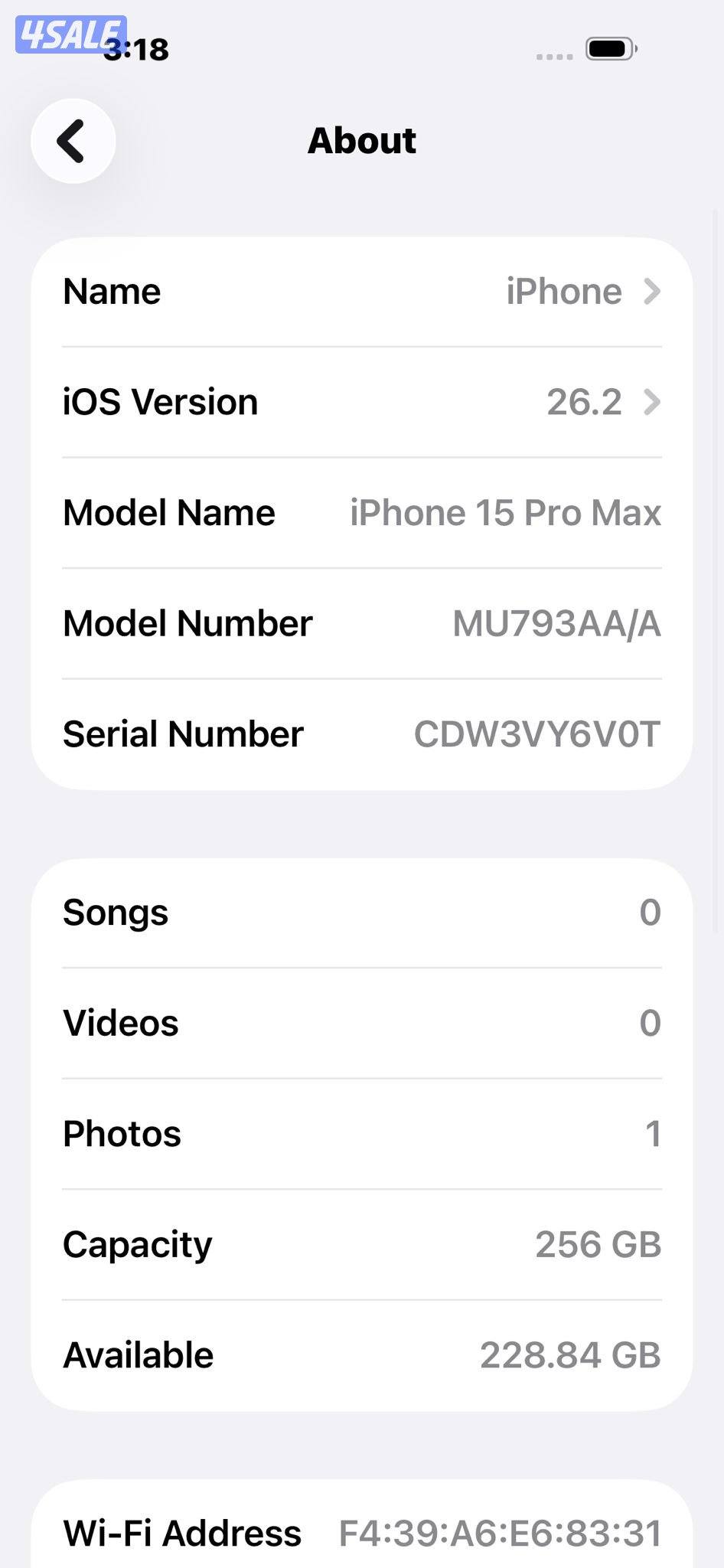 iPhone 15 Pro Max 256GB Natural Titanium – 86% ايفون 15 برو ماكس10