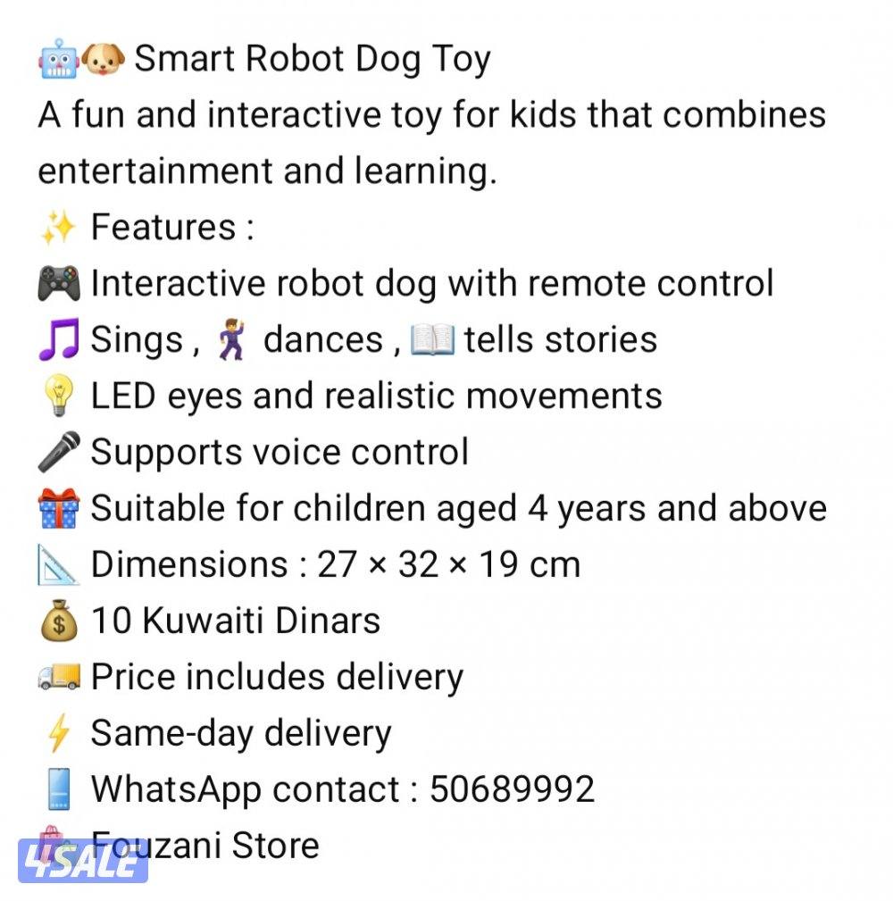 🤖🐶 لعبة الكلب الروبوت الذكي
🤖🐶 Smart Robot Dog Toy12